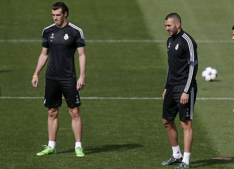 Bale y Benzema, durante un entrenamiento