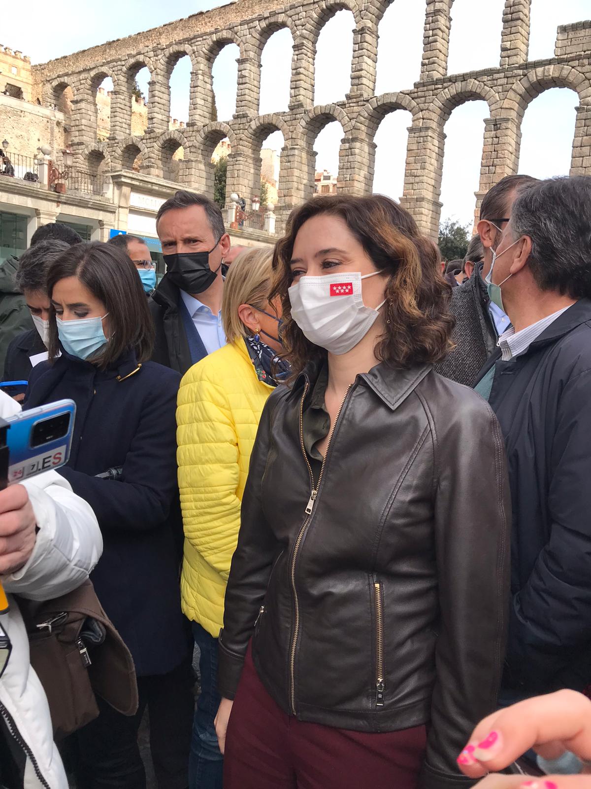 Isabel Díaz Ayuso en su visita a Segovia