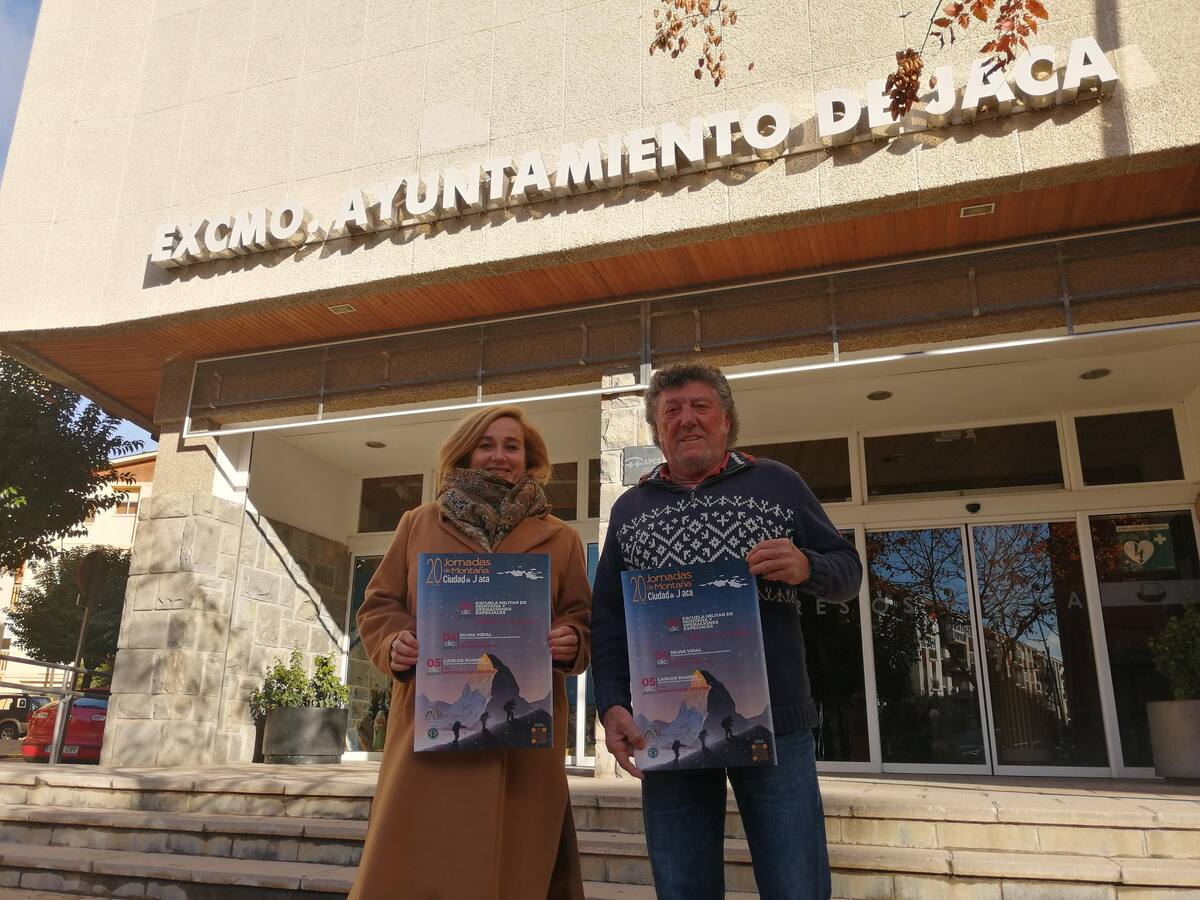 Silvia Vidal, Carlos Suárez y la Escuela Militar, en las XX Jornadas de Montaña Ciudad de Jaca