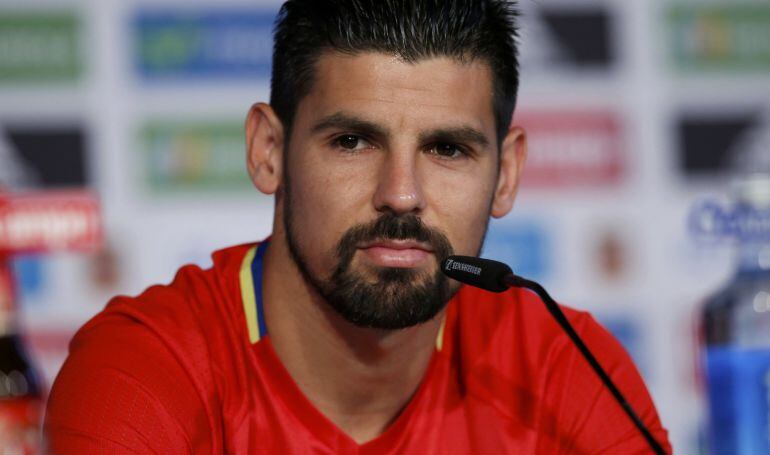 Nolito, en la sala de prensa.