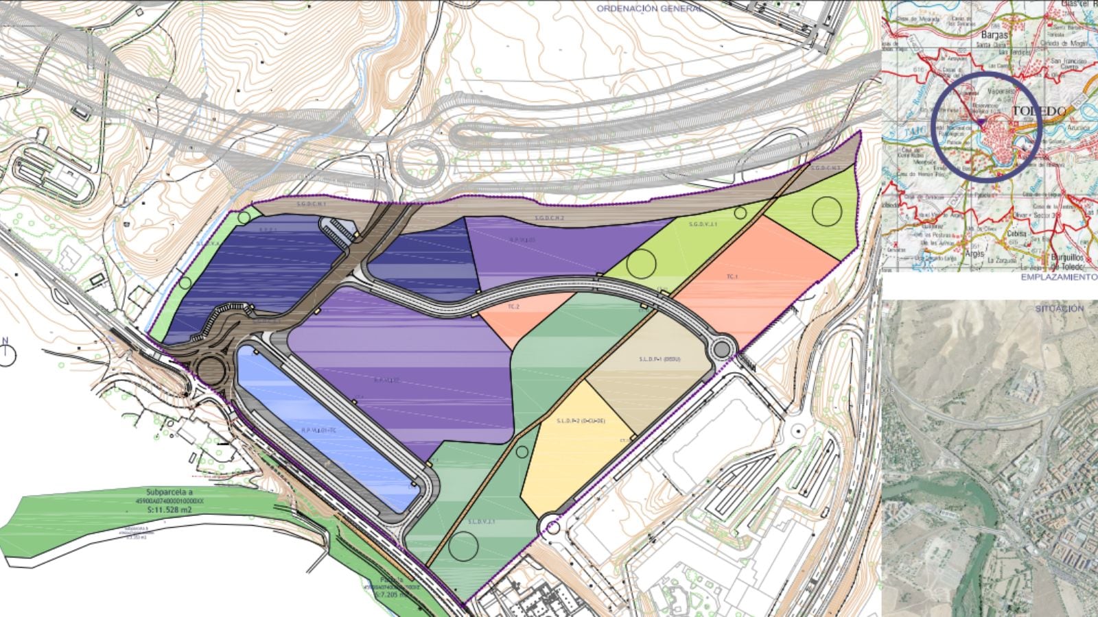 Mapa del desarrollo urbanístico que se prevé en la ciudad de Toledo