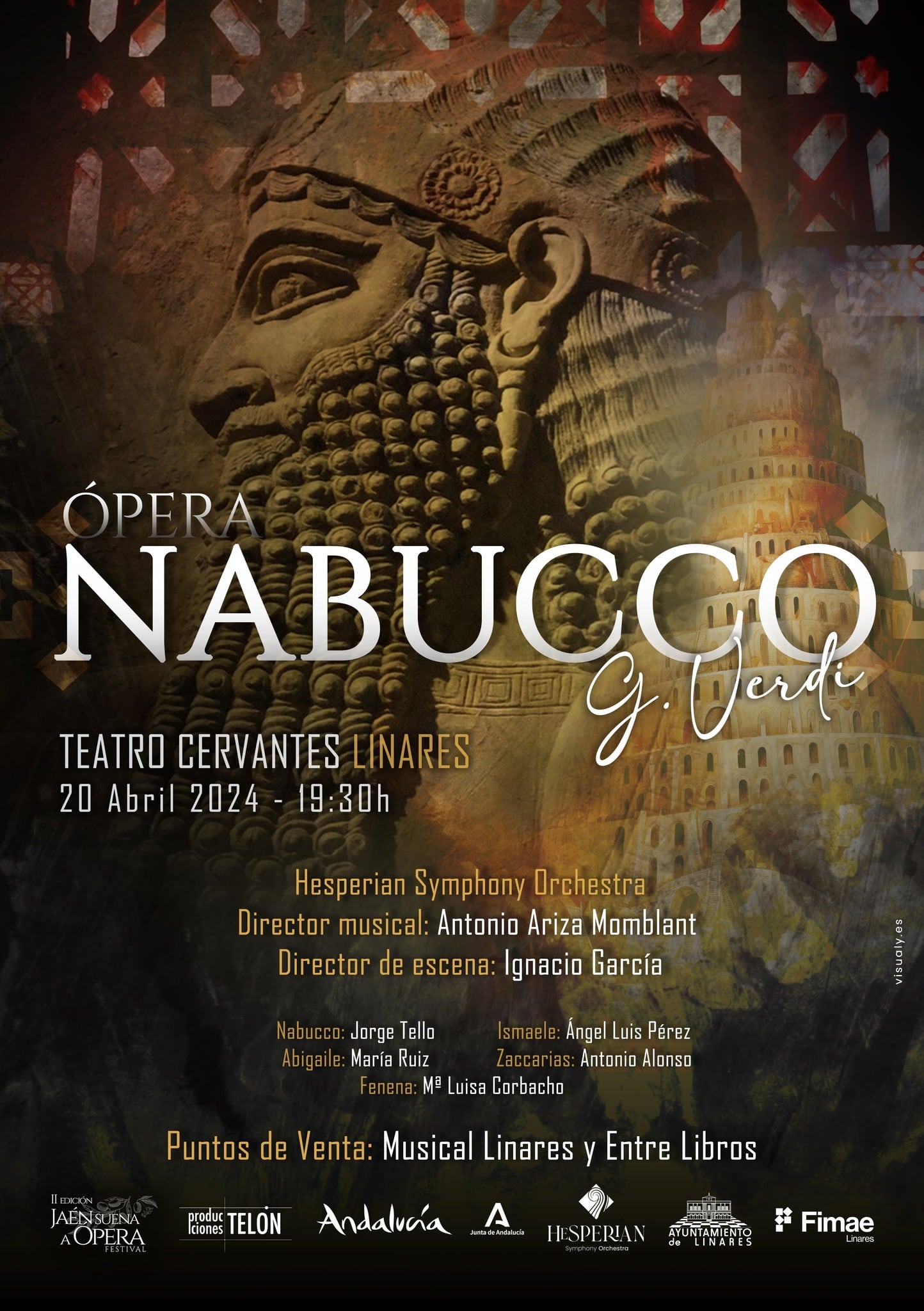 Cartel de la ópera Nabucco en Linares