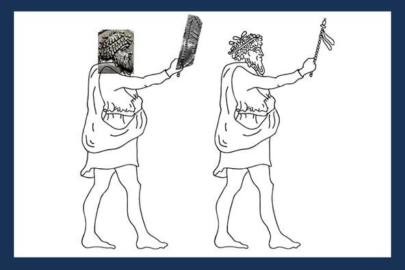 Reconstrucción idealizada de la estatua de Juba I de Numidia que pudo haber coronado el monumento de Gades (dibujo de Izzy Armstrong incluido en el artículo)