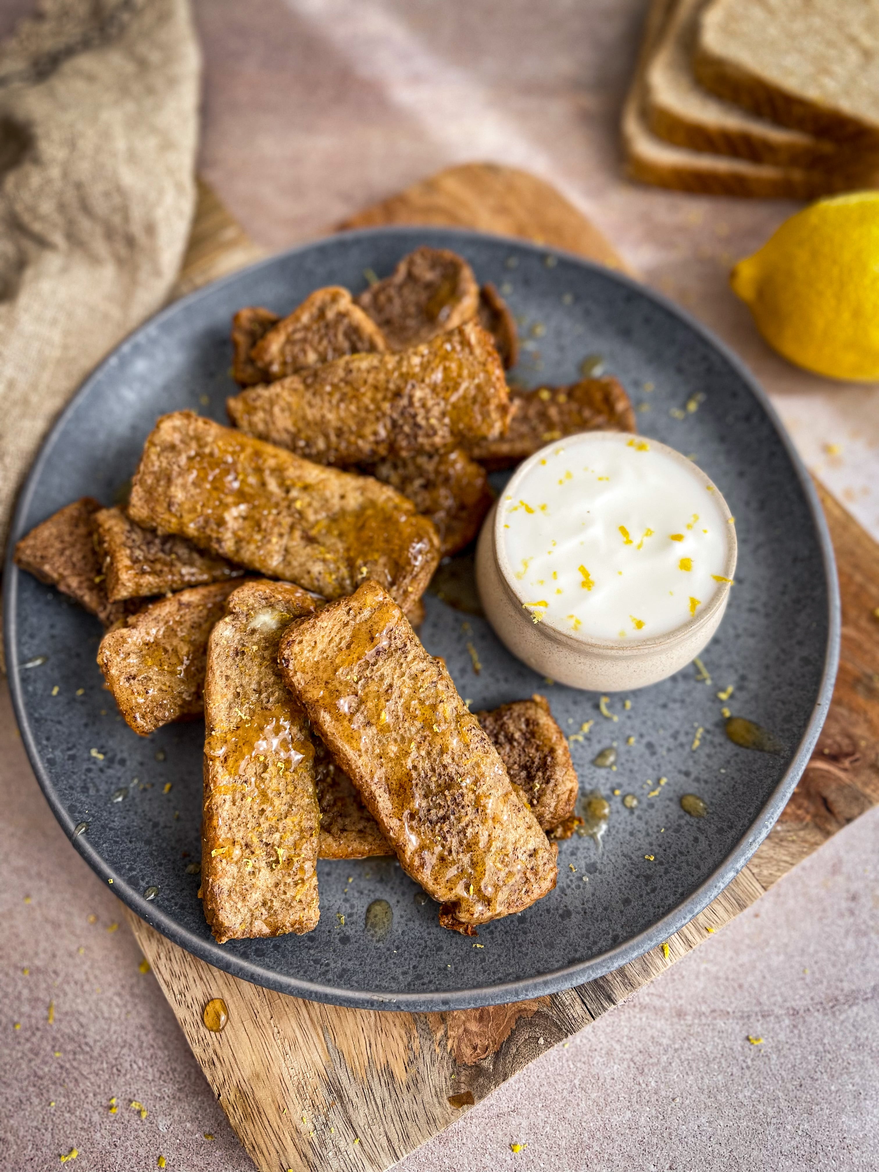 Las torrijas hechas en freidora de aire de las Fit Happy Sisters (Oberon).