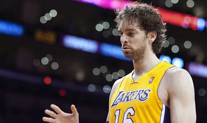 Pau Gasol, durante un partido con los Lakers