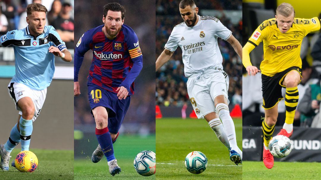 Immobile, Messi, Benzema y Haaland.