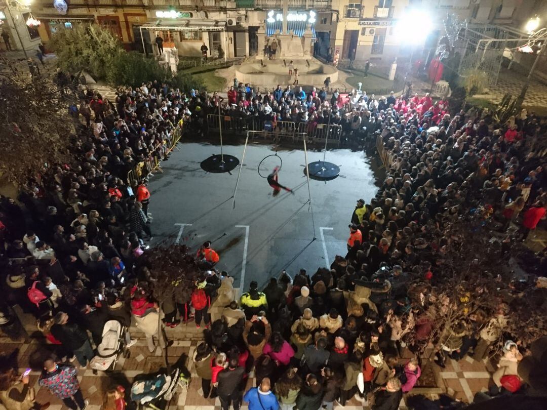 Momento del espectáculo previo al encendido del Alumbrado Extraordinario