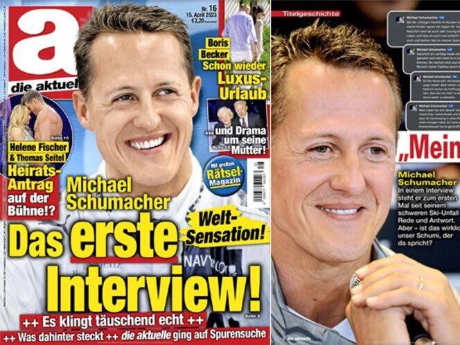 Portada de la revista &#039;Die Aktuelle&#039; con la falsa entrevista de Michael Schumacher