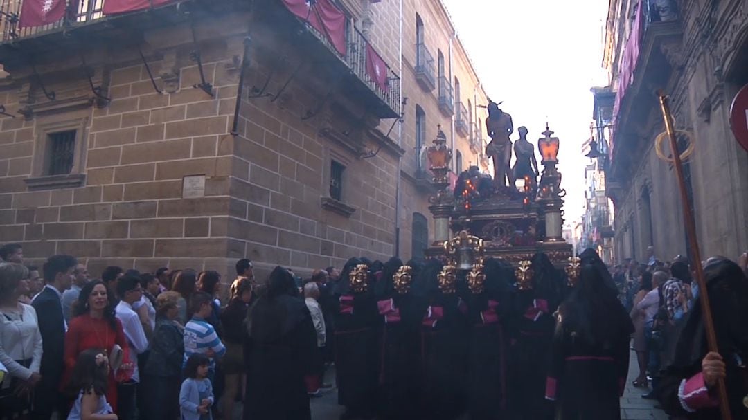 Cristo de la Columna a su paso por la calle Real