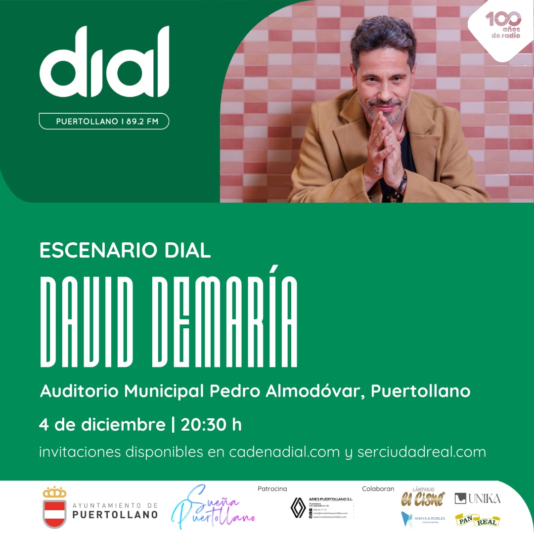 Cartel promocional del Escenario Dial David DeMaría en Puertollano