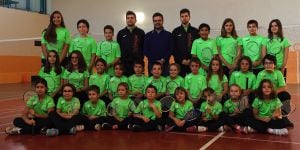 Los integrantes del Club Valonsadero Bádminton, en la presentación de la temporada.