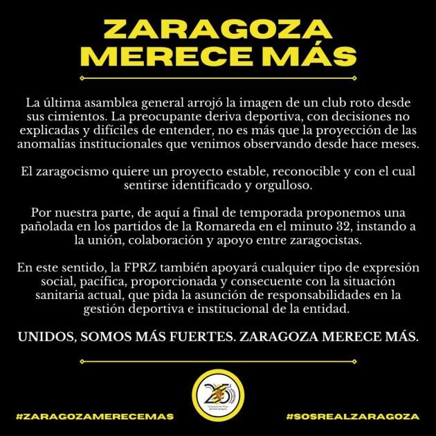 Comunicado de la FPRZ