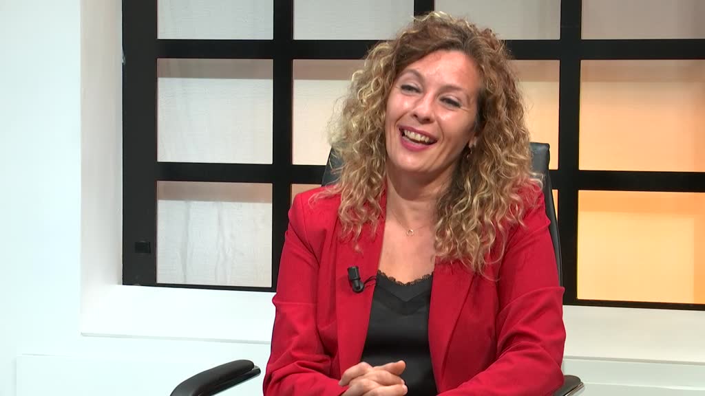 Lucía Herrera, en un programa de Televisión Melilla