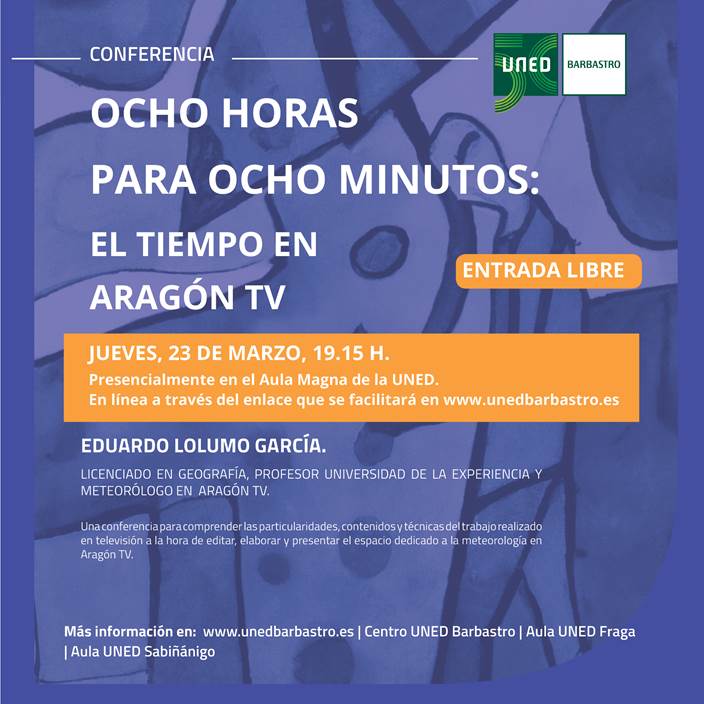 Conferencia &#039;Ocho horas para ocho minutos&#039; en UNED Barbastro&#039;