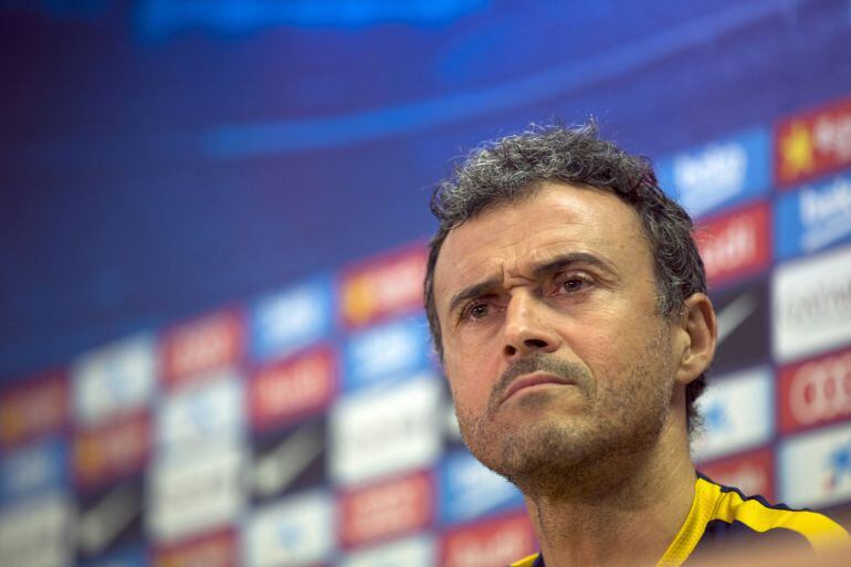 Luis Enrique, en la sala de prensa