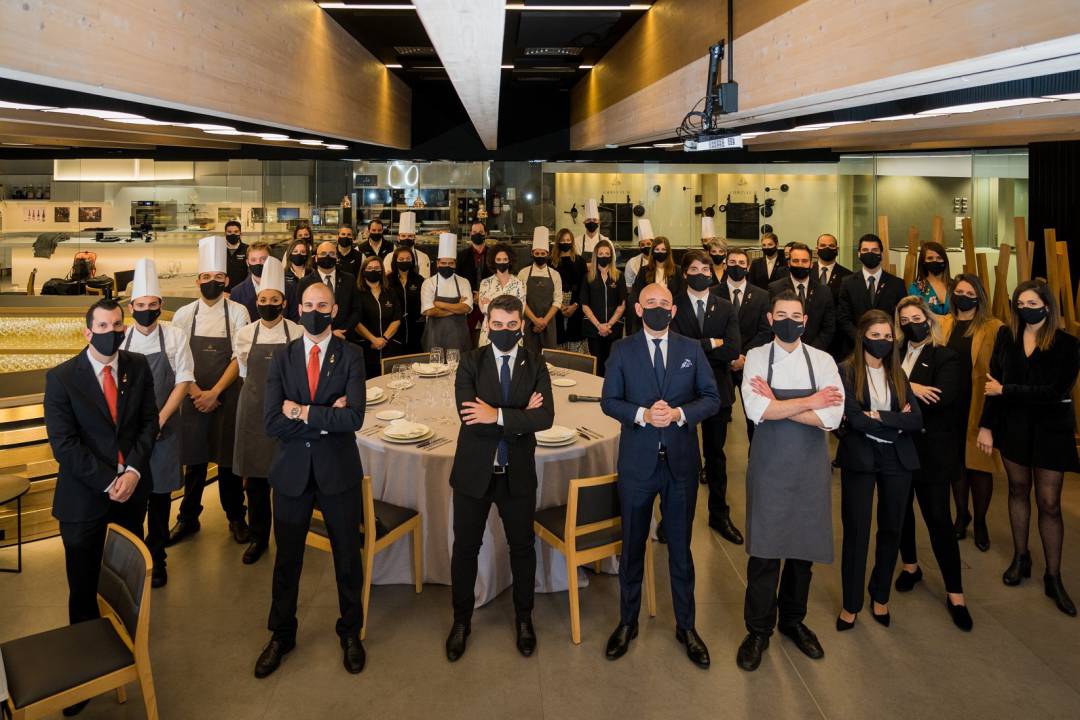 El equipo del restaurante Ambivium, de la bodega peñafielense Pago de Carraovejas.