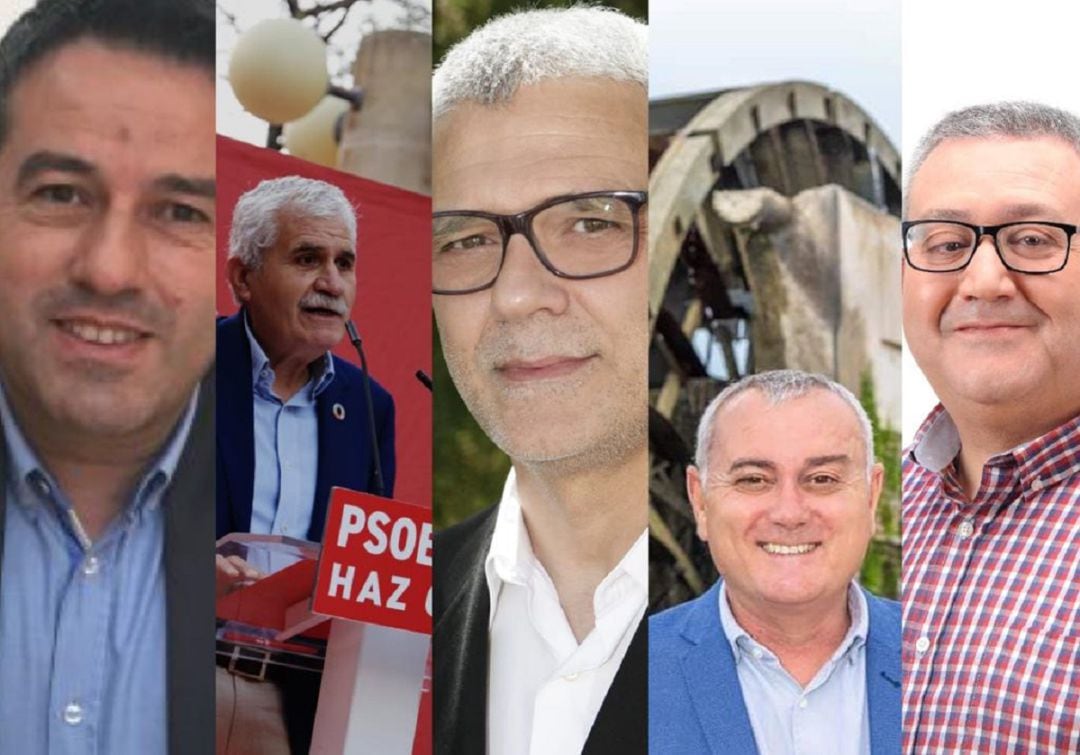 Candidatos de los cinco partidos que actualmente tienen representación en el Ayuntamiento de Alcantarilla