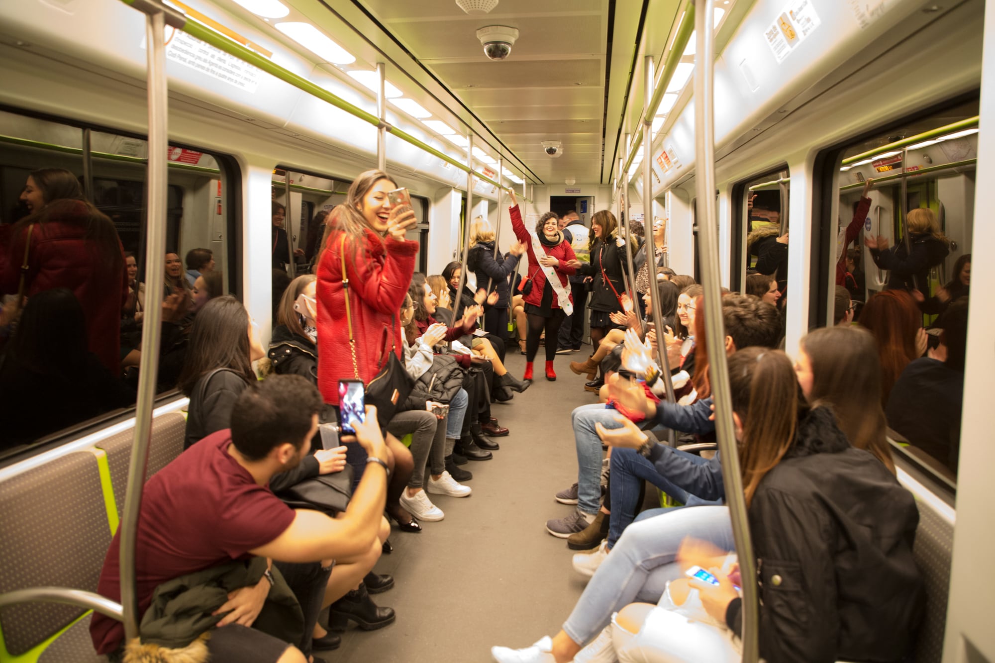 Imagen del servicio de Nochevieja en la red de Metrovalencia.