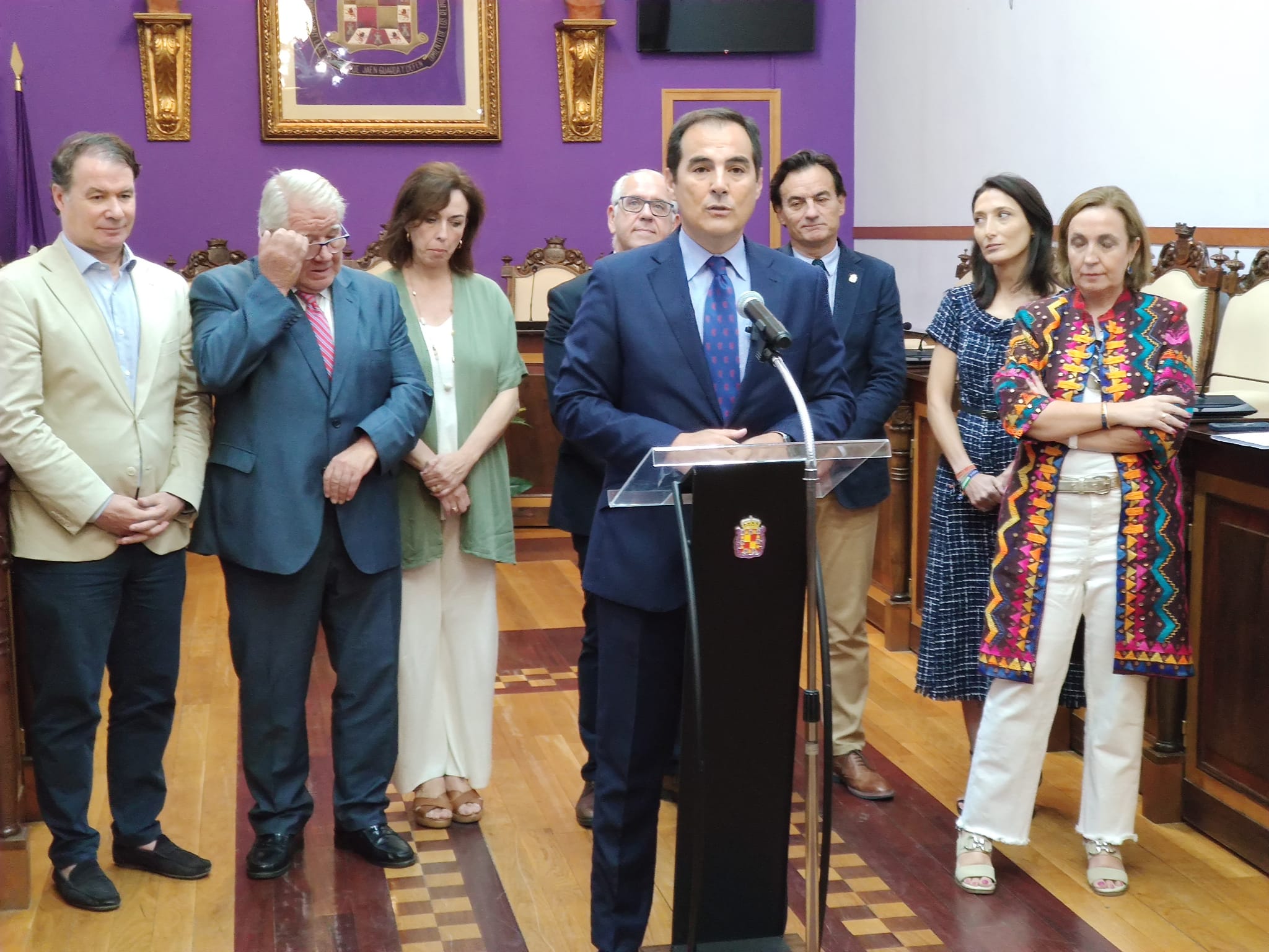 El consejero de Justicia, Administración Local y Función Pública, José Antonio Nieto, durante una comparecencia pública en el Ayuntamiento de Jaén