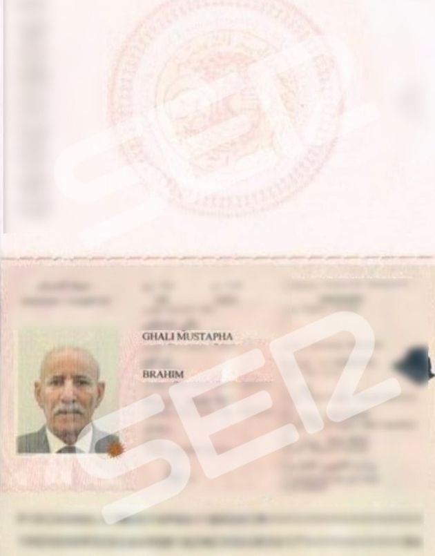 El pasaporte del líder del Frente Polisario, Brahim Ghali.