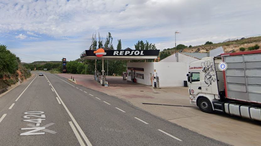 Estación de servicio de San Lorenzo de la Parrilla (Cuenca) desde la que se ha dado el aviso del accidente.