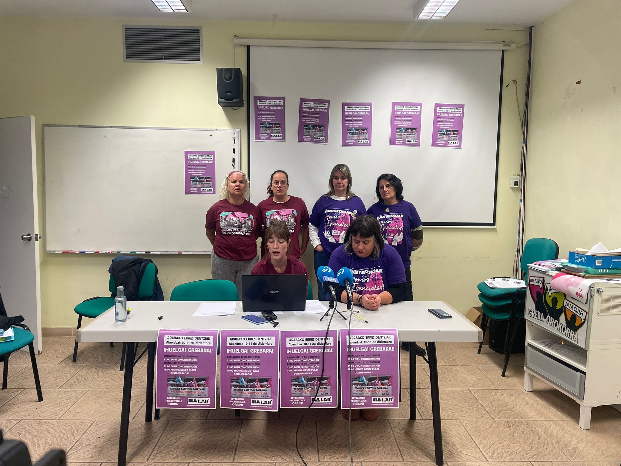 Rueda de prensa de ELA y LAB sobre el conflicto en las residencias privadas de Álava