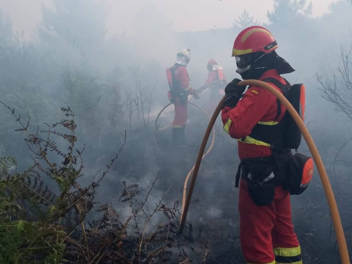 El viento complica la extinción del incendio de la Sierra de la Culbera
