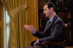 A handout picture released by the Syrian Arab News Agency (SANA) on March 4, 2015 shows Syrian President Bashar al-Assad giving an interview to Portuguese broadcaster RTP in Damascus. Assad insisted he continues to enjoy the support of the Syrian people d