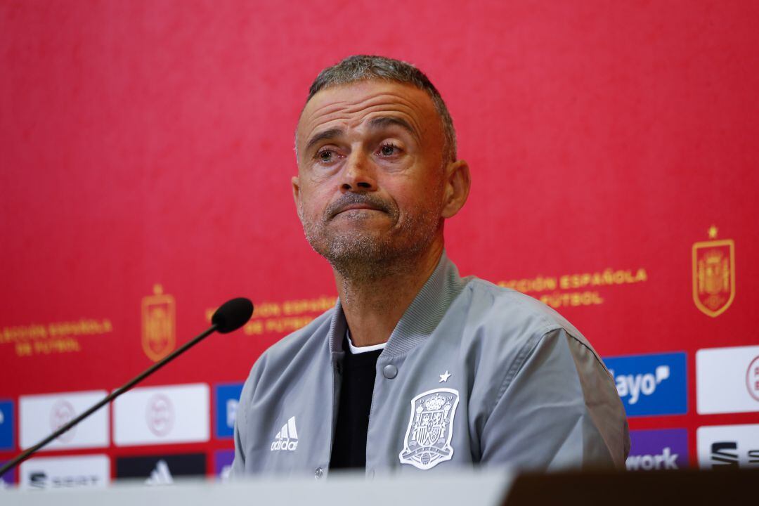 Luis Enrique, durante la rueda de prensa de la Selección
