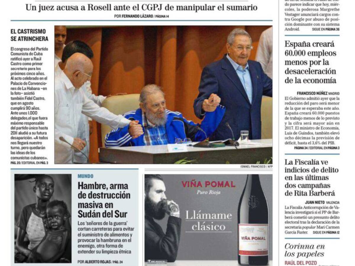 Portadas periódicos 20 de abril de 2016