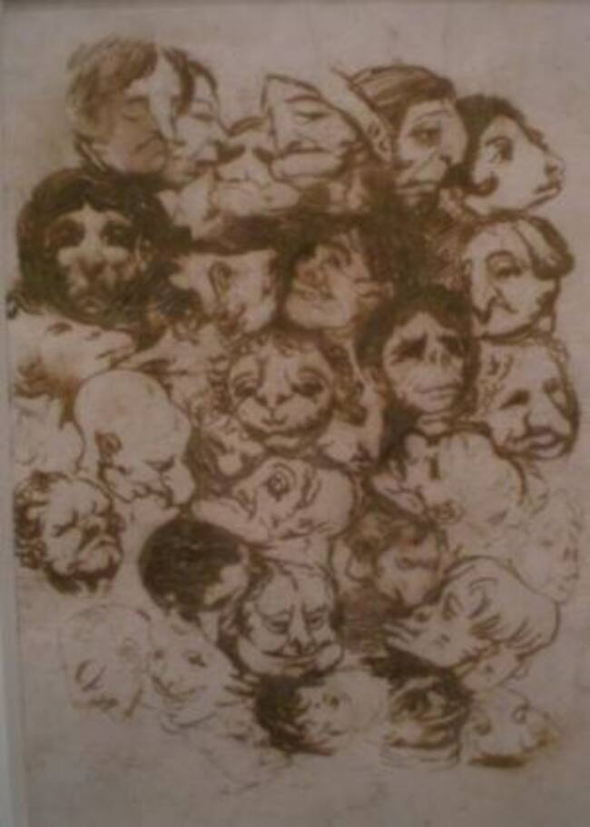 'Caricatura de Cabezas', el dibujo que ha sido robado.