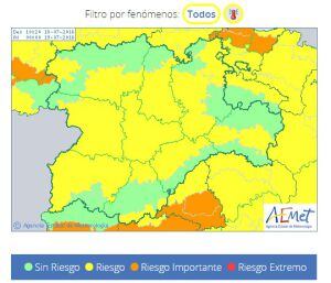 Mapa extraído de la Web de la AEMET