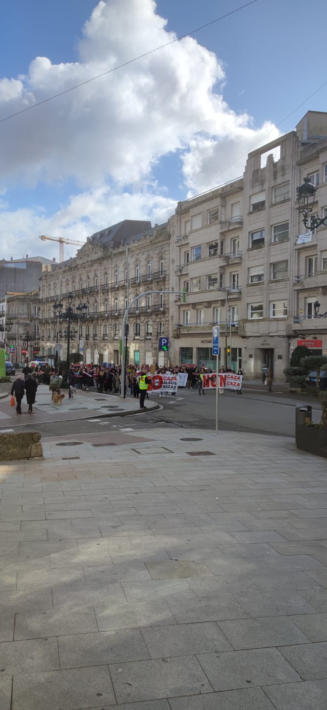 Manifestación contra la caza en Vigo