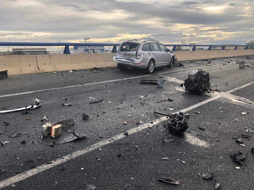 Accidente ocurrido en la N-232 en el término municipal de Alfaro (La Rioja)