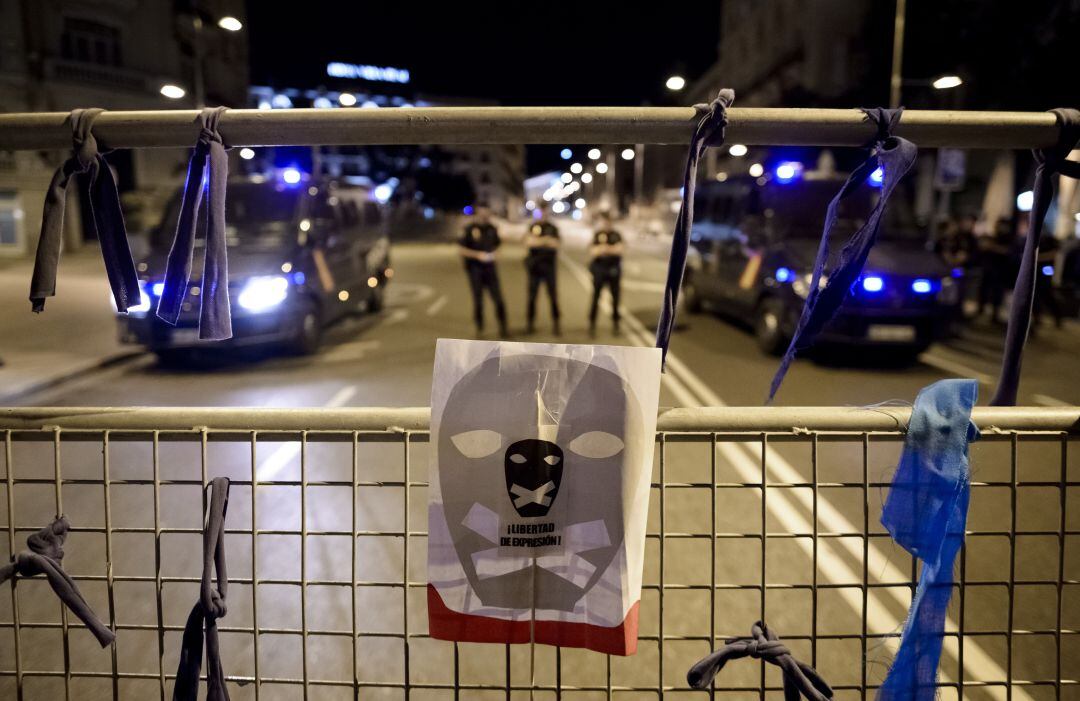 Foto de archivo de la protesta de 2015 contra la &#039;ley mordaza&#039;.