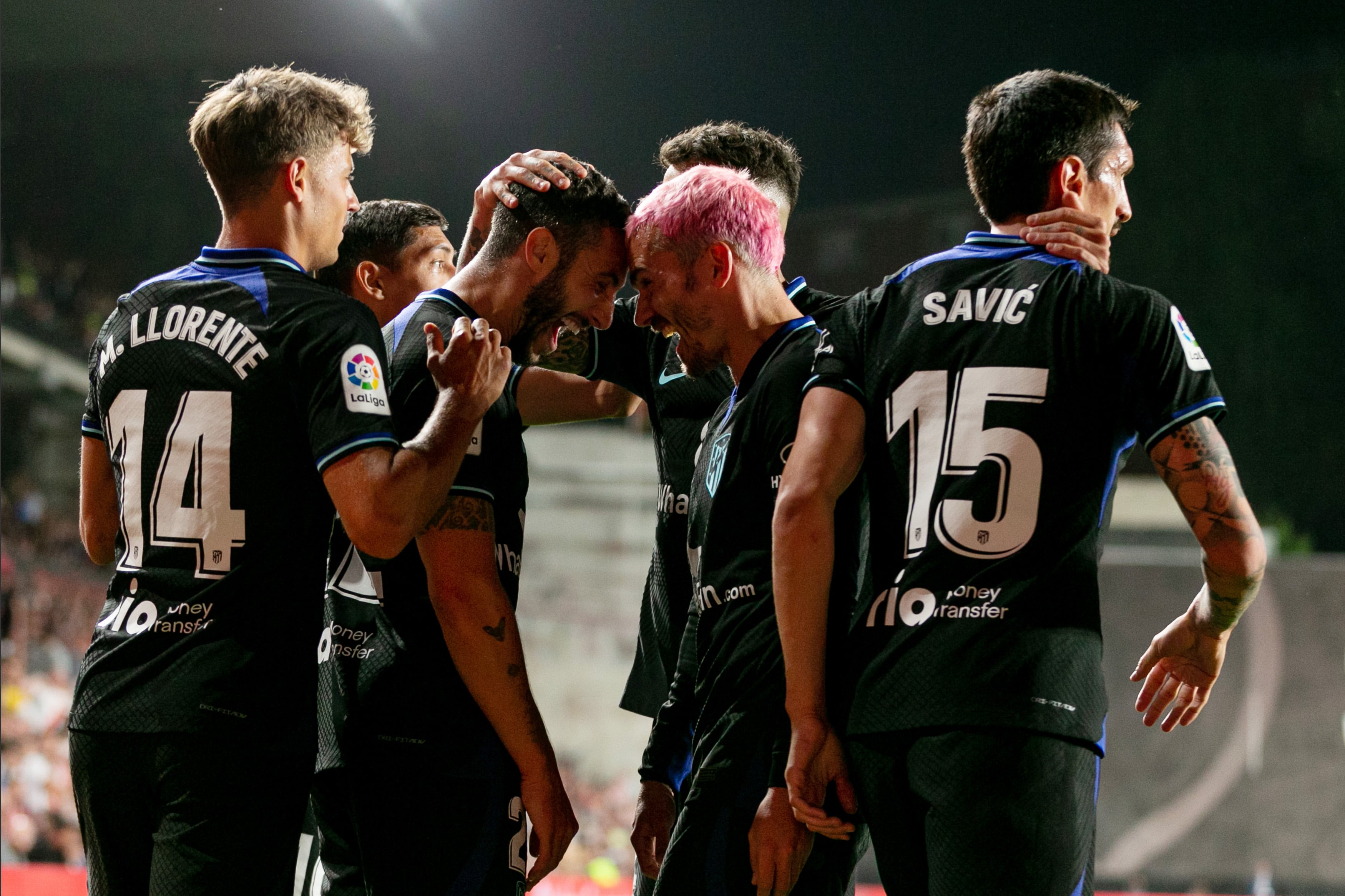 Celebración del gol de Hermoso.