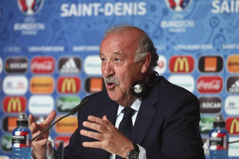 Del Bosque, en la sala de prensa