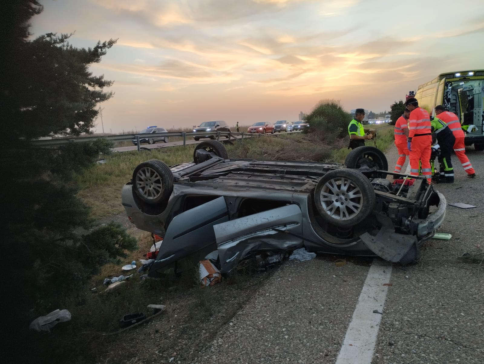 Dos personas resultan heridas en un accidente en la A-6 a la altura de San Esteban del Molar