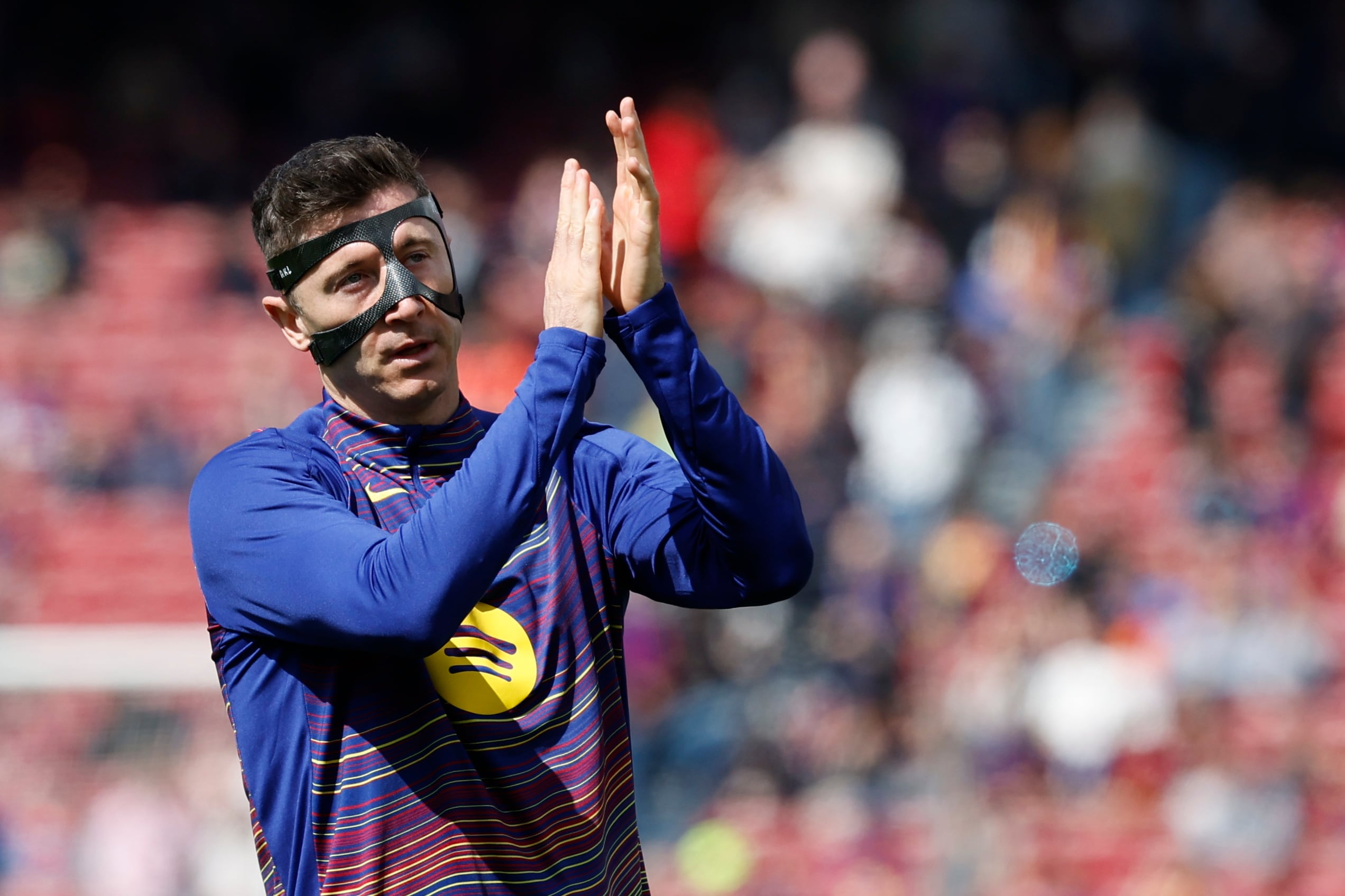 Robert Lewandowski, en la previa del FC Barcelona-Rayo Vallecano