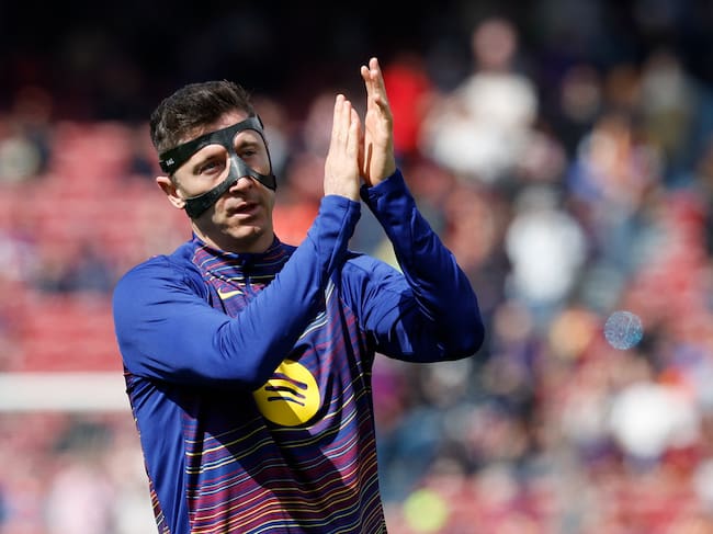 Robert Lewandowski, en la previa del FC Barcelona-Rayo Vallecano