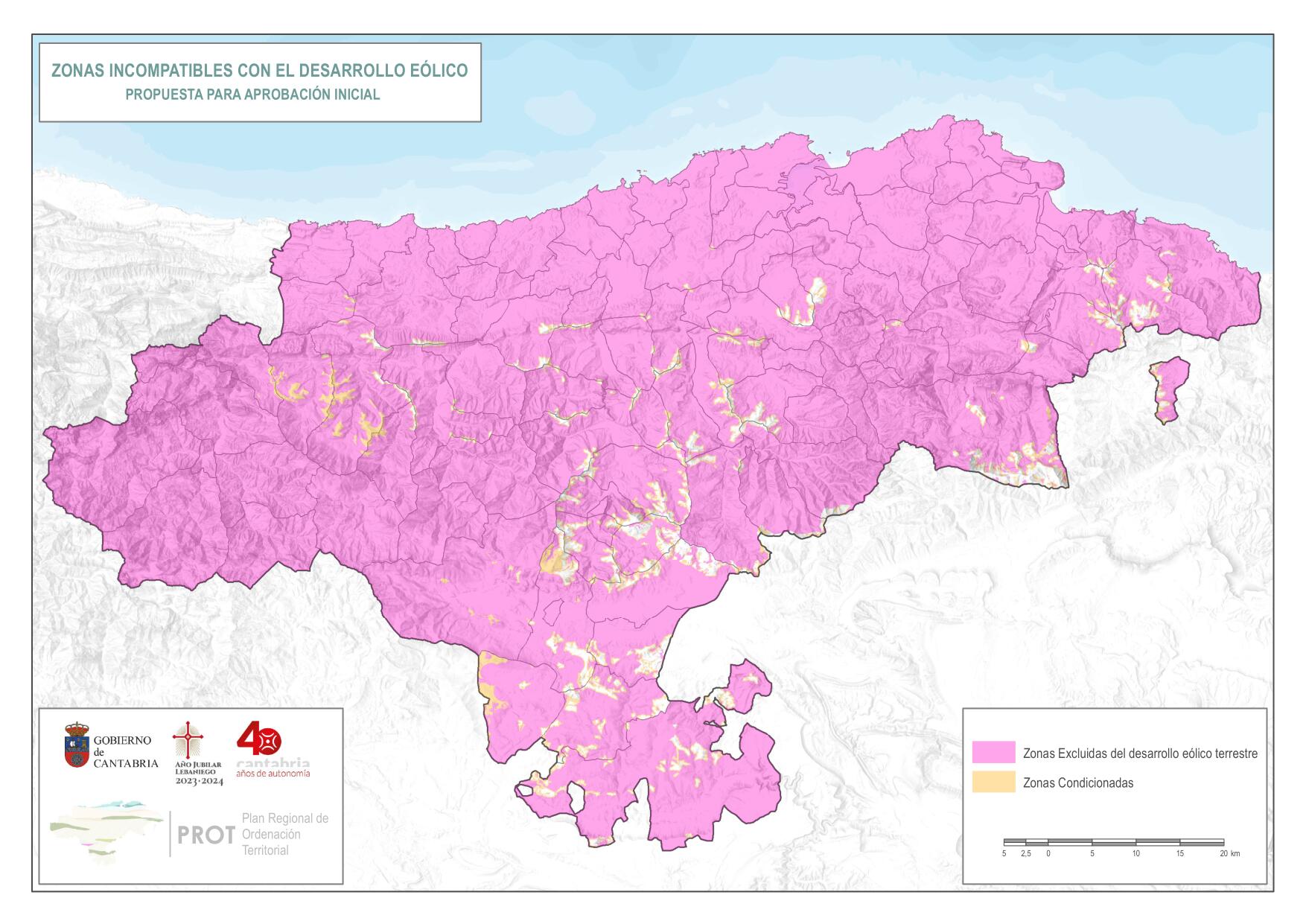 Mapa de exclusión eólica.