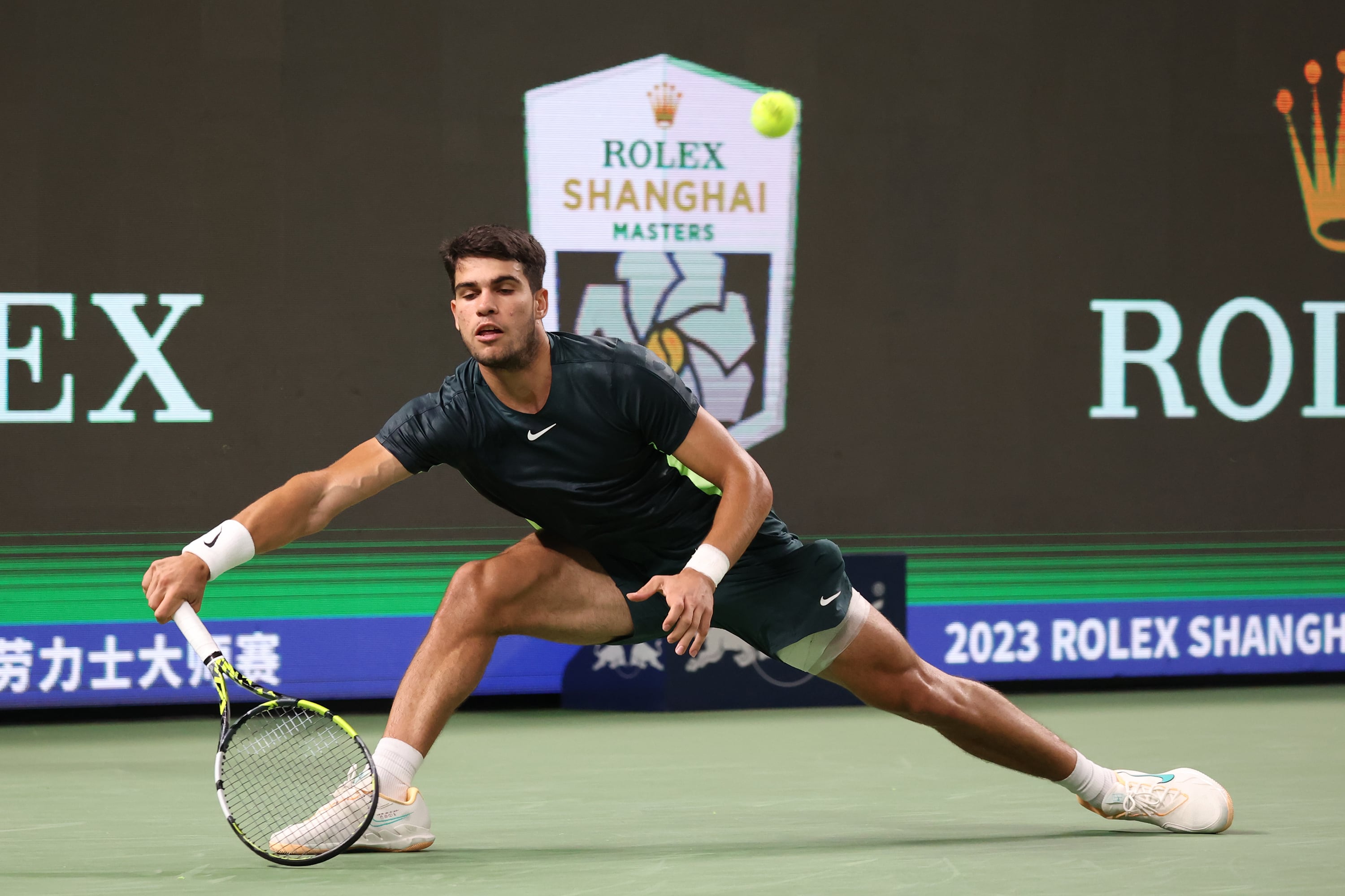 Carlos Alcaraz, en su debut en el Másters 1000 de Shanghai.