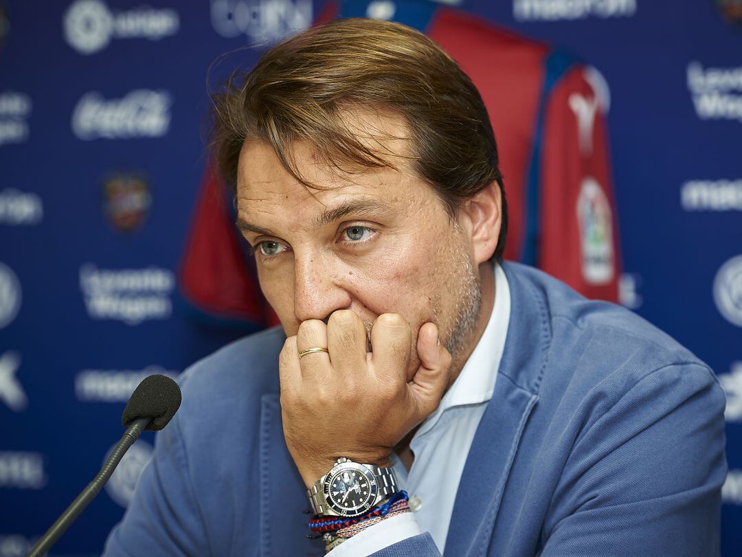 Quico Catalán, en la sala de prensa del Levante