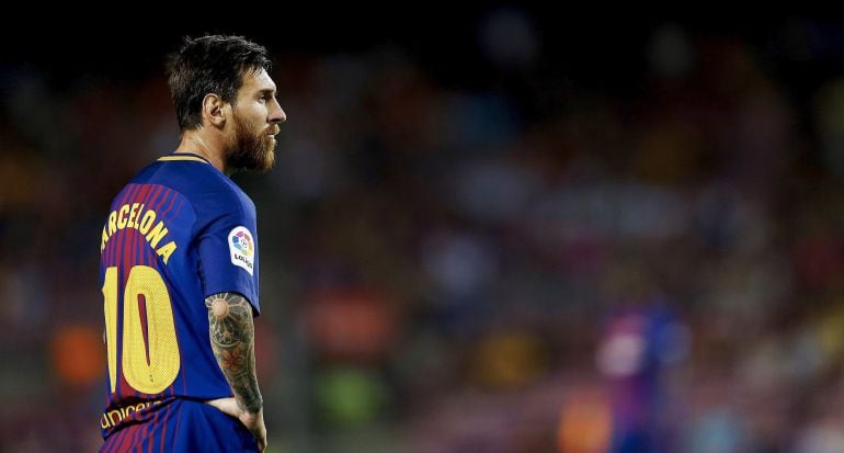 Leo Messi en el partido ante el Betis 