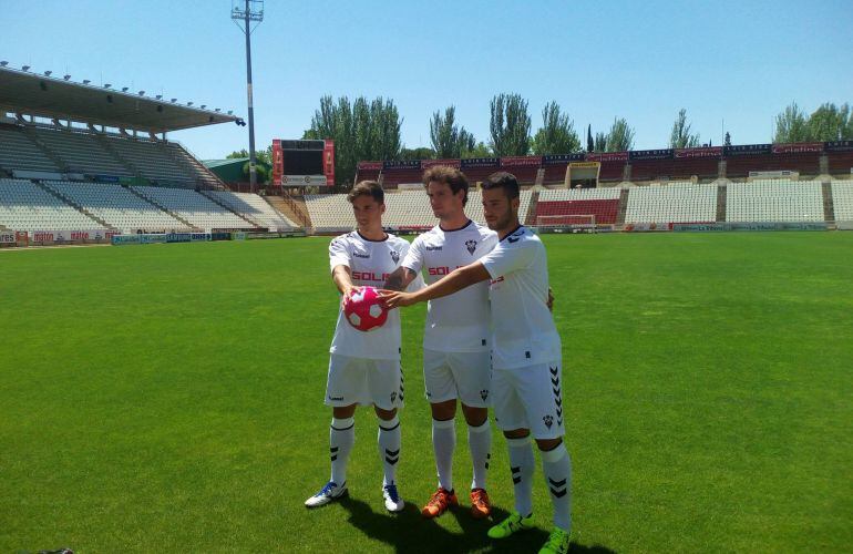 Eloy Gila, Cristian Galas y Marc Rovirola presentados con el Albacete