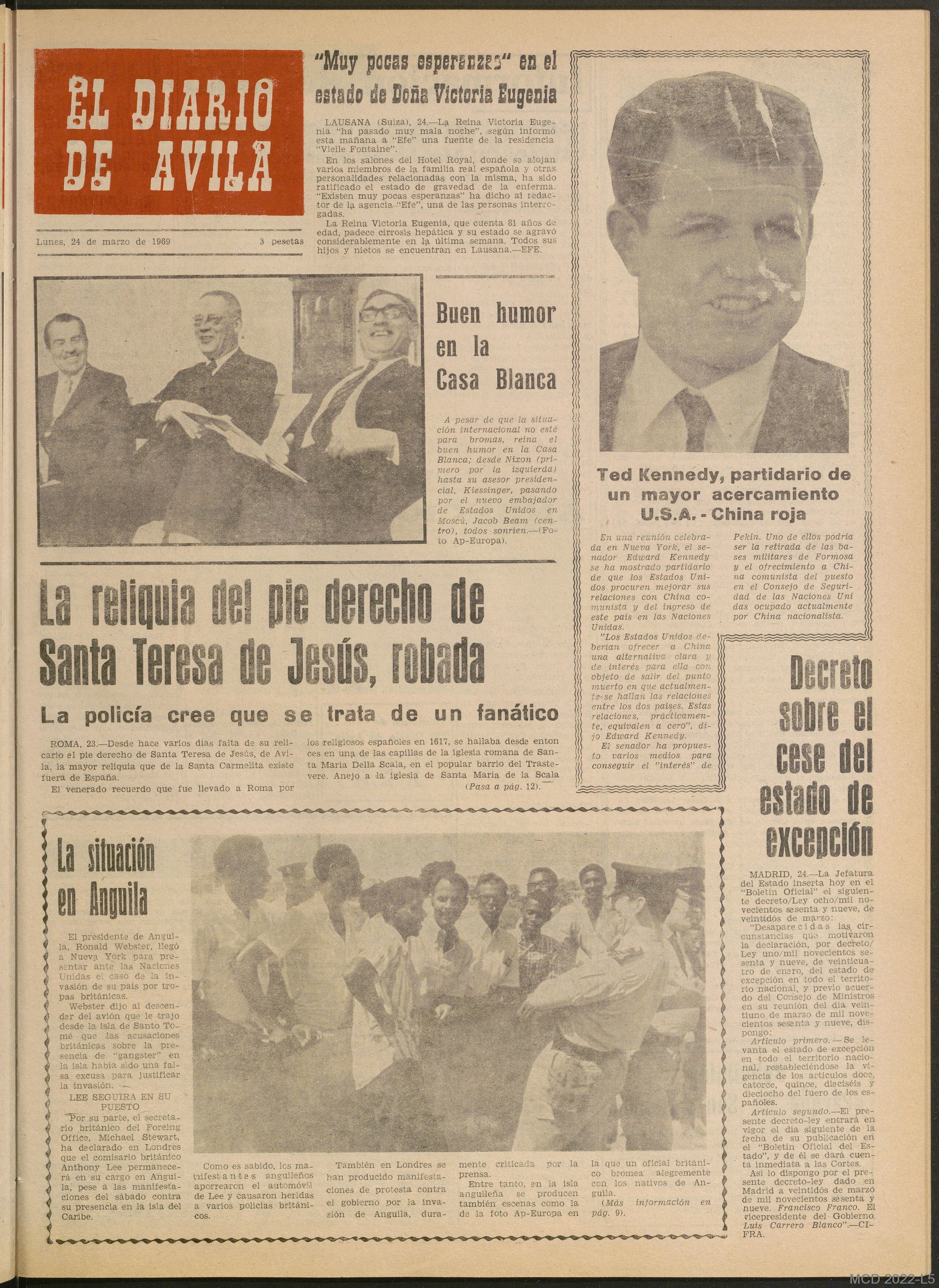 El Diario de Ávila informa en portada del suceso