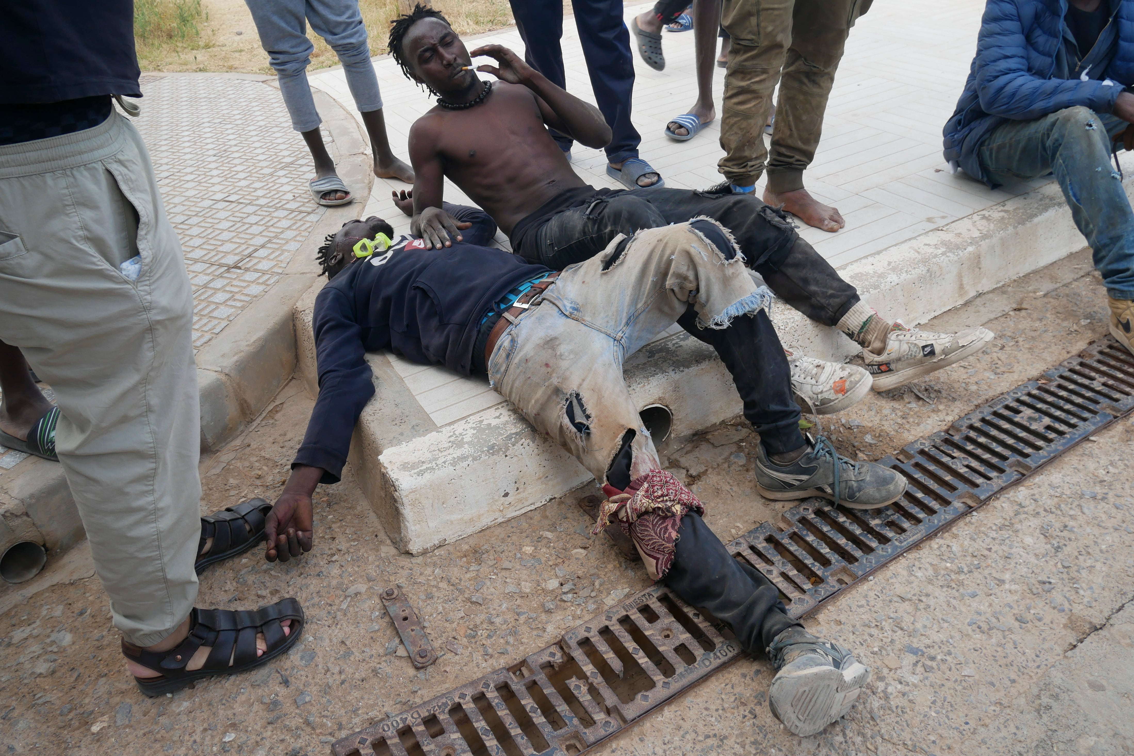 Migrantes que han intentado entrar en Melilla.