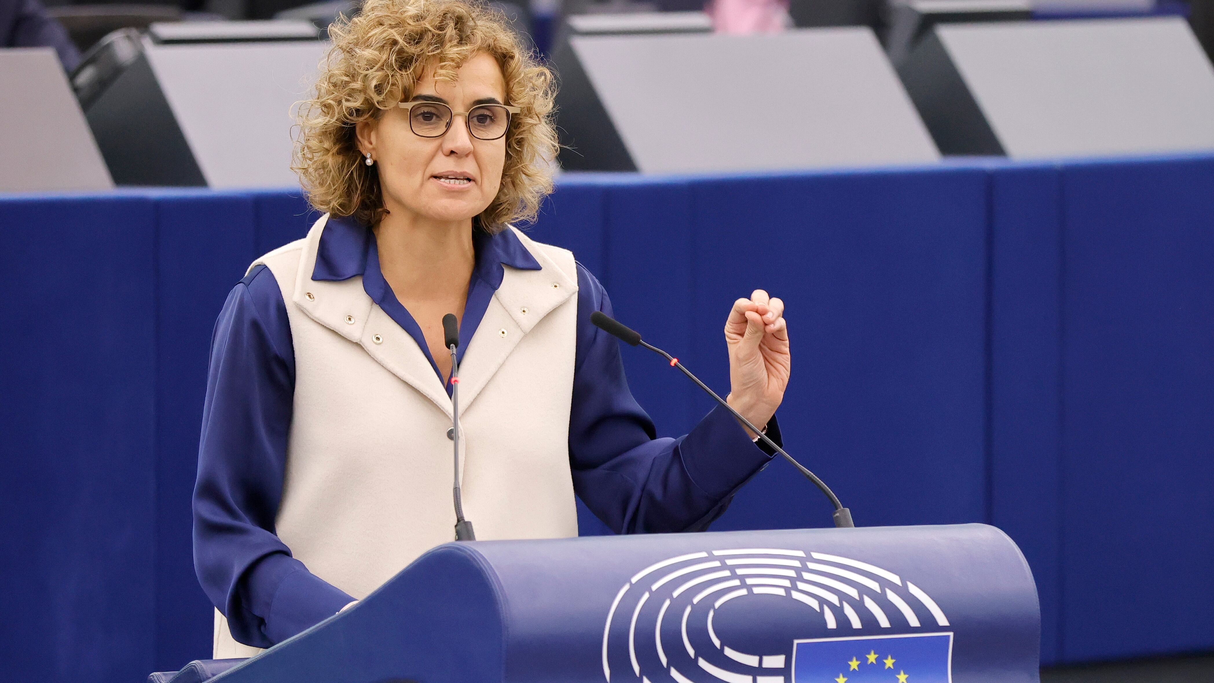 L'eurodiputada del PP Dolors Montserrat al Parlament d'Estrasburg.