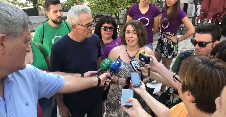 La candidata de &#039;Defender Podemos Andalucía&#039;, Dámaris Pérez, durante la presentación ante los medios.