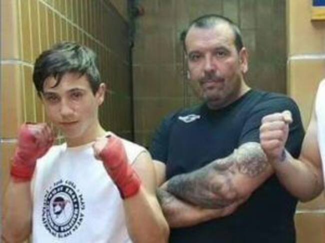 Isaac López con su maestro Jose Cosa Santos